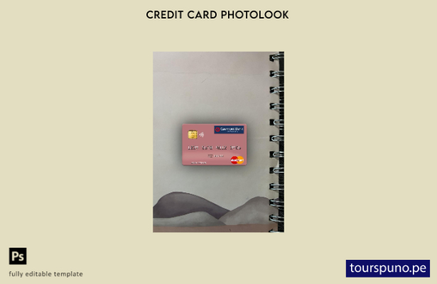 listo para imprimir plantilla frontal de aspecto fotográfico mastercard de Zambi